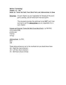 Medical Terminology: Ear Chapter Guide