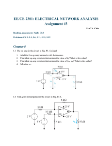 EE/CE 2301 Assignment 3: Op Amp Circuits