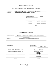 Курсовая работа: Заканчивание горизонтальной скважины