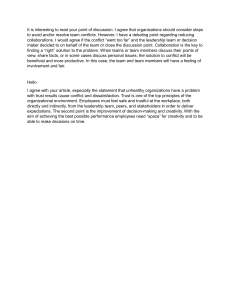 Team Conflict & Collaboration in Organizations