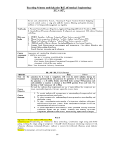 B.E. Chemical Engineering Syllabus 2023-2027