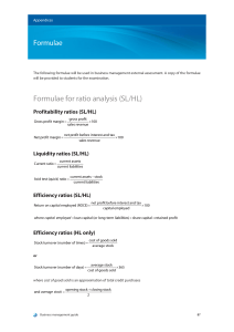 Formulae sheet (first examinations May 2016)