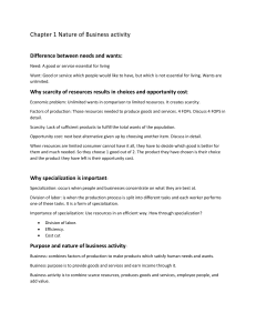 Chapter 1: Nature of Business Activity