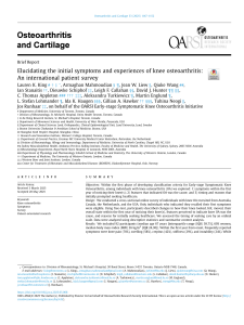 Elucidating the initial symptoms and experiences of knee osteoarthritis: An international patient survey