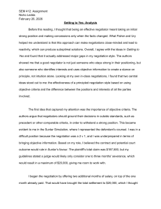 Getting to Yes: Negotiation Analysis Assignment