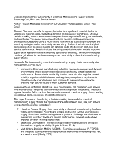 Decision-Making Under Uncertainty in Chemical Manufacturing Supply Chains