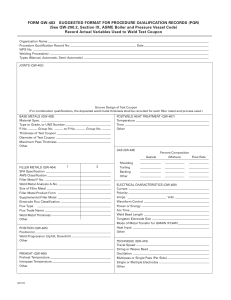ASME QW-483 PQR Form: Welding Procedure Qualification Record