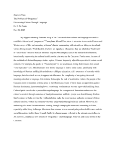 The Problem of 'Properness': Culture and Language in the Caucasus