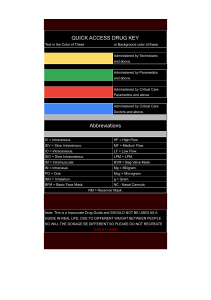 Quick Access Drug Key: Medical Abbreviations & Administration Levels