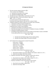 A2 Nuclear Physics Assignment