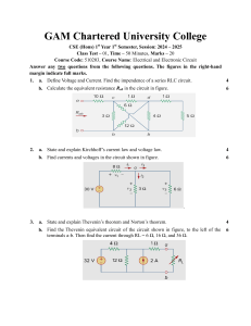 Electrical and Electronic Circuit Class Test