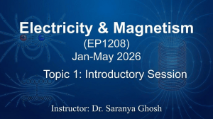 Electricity & Magnetism Course Syllabus (EP1208)