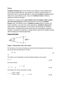 Cavitation in Venturi: Theory & Experiment