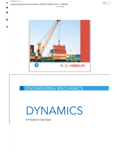 Engineering Mechanics Dynamics: Hibbeler 15th Ed
