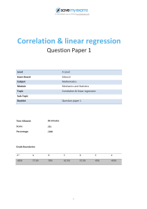 Pytania egzaminacyjne z korelacji i regresji liniowej - Edexcel A Level Matematyka