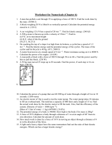Physics Numericals Worksheet Chapter 6