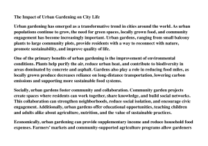 Urban Gardening's Impact on City Life