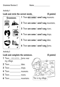 Grammar Review 2: There is/are Exercises
