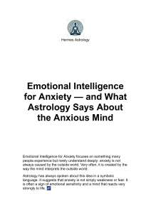 Emotional Intelligence for Anxiety: Astrology's View on the Anxious Mind