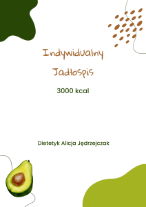 Indywidualny jadłospis 3000 kcal - przepisy i składniki