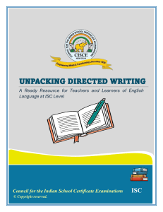 Unpacking Directed Writing: ISC English Resource