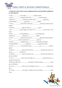 Zero First Second Conditionals Worksheet