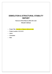 Demolition & Structural Stability Report: Brick Wall & Lintel Removal