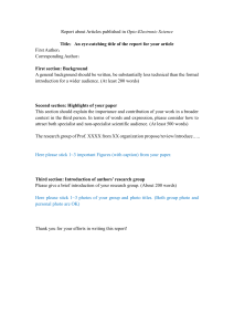 Opto-Electronic Science Report Template