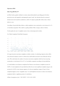 Operations HW4: Ritz Carlton Quality Analysis