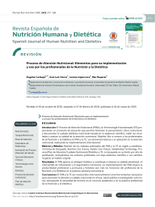 Proceso de Atenci&oacute;n Nutricional: Implementaci&oacute;n y uso profesional