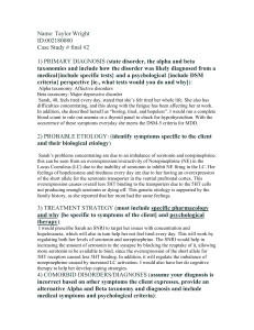 Psychological Case Study: MDD & PTSD Diagnosis
