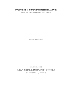 Evaluaci&oacute;n de la Frontera Eficiente de Media Varianza