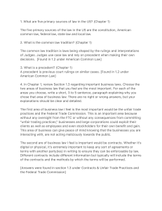 US Law Primary Sources & Business Law Study Guide