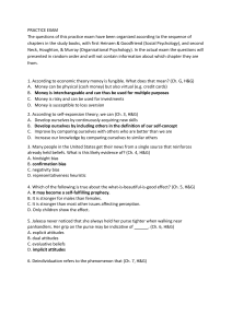 Practice Exam: Social & Organizational Psychology