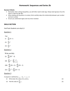 Sequences and Series Homework 2b