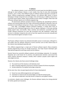 Russian Software Industry: Success, Challenges, Opportunities