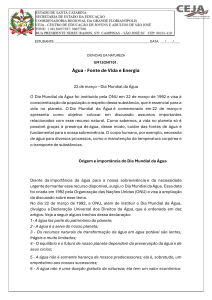 &Aacute;gua: Fonte de Vida e Energia