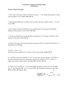 AP Physics Electric Potential Practice Problems