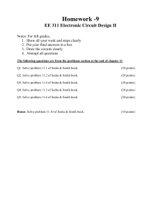 EE 311 Homework 9: Electronic Circuit Design II
