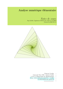 Analyse num&eacute;rique &eacute;l&eacute;mentaire : notes de cours pour ing&eacute;nieurs et L3-MIM