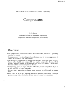 Compressors Syllabus - Energy Engineering