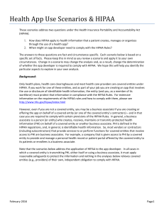 Health App Use Scenarios & HIPAA Compliance Guide