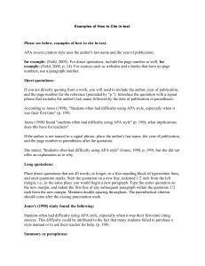 APA In-Text Citation Examples