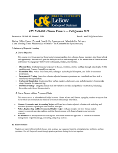 Drexel University Climate Finance Syllabus Fall 2025