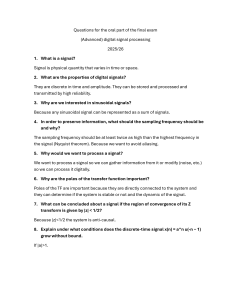 Advanced DSP Final Exam Oral Questions 2025/26
