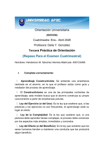 Examen de Pr&aacute;ctica de Orientaci&oacute;n Universitaria: Teor&iacute;as de Aprendizaje y Cognici&oacute;n