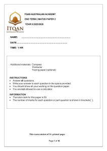 ITQAN Year 6 End Term 2 Maths Paper 2 2025/2026