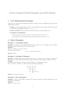 Dynamics II Solved Examples & LaTeX Solutions