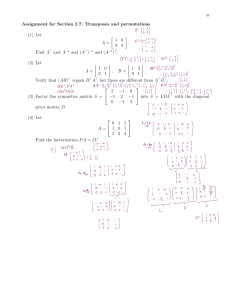 Linear Algebra Assignment: Transposes and Permutations