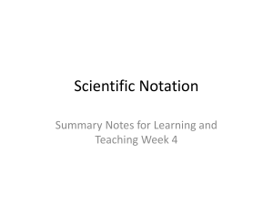 Scientific Notation Summary Notes